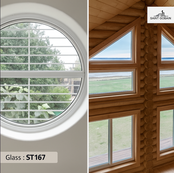Round – White Windows & Tapered – Light Oak